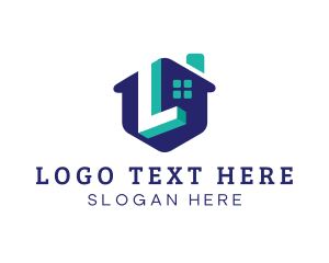 Real Estate - Modern House Letter L logo design