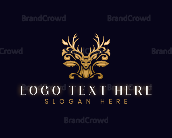 Luxury Floral Deer Logo