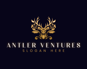 Luxury Floral Deer logo design