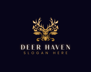 Luxury Floral Deer logo design