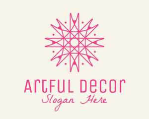 Pink Snowflake Decor logo design