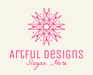 Pink Snowflake Decor logo design