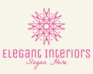 Pink Snowflake Decor logo design