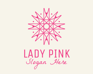 Pink Snowflake Decor logo design