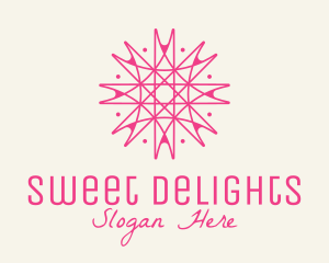 Pink Snowflake Decor logo design