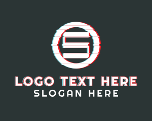 Futuristic - Letter S Ring Glitch logo design