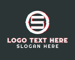 Letter S Ring Glitch Logo