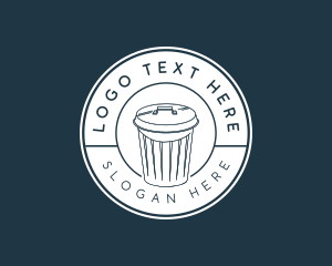 Minimalist Garbage Trash Can logo design