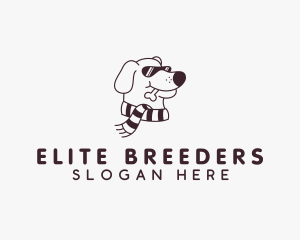 Scarf Sunglasses Dog logo design