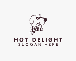 Scarf Sunglasses Dog logo design