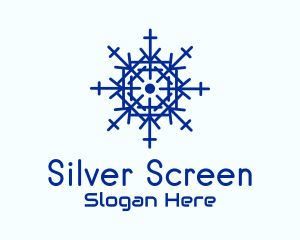 Blue Minimalist Snowflake Logo
