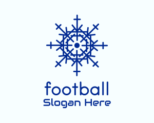 Blue Minimalist Snowflake Logo