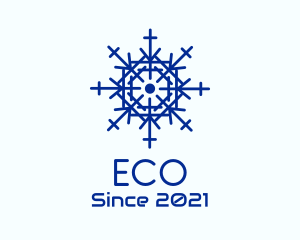 Holiday - Blue Minimalist Snowflake logo design