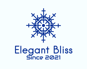 Christmas - Blue Minimalist Snowflake logo design