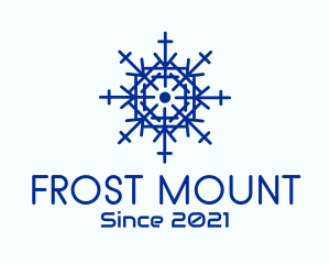 Blue Minimalist Snowflake logo design