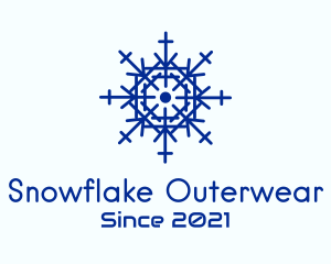 Blue Minimalist Snowflake logo design