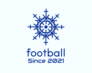 Winter - Blue Minimalist Snowflake logo design