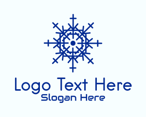 Blue Minimalist Snowflake Logo