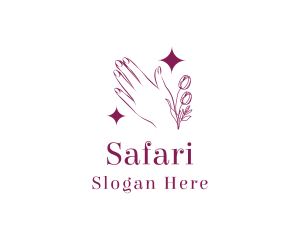 Makeup - Hand Floral Sparkle logo design