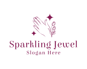 Hand Floral Sparkle logo design