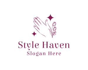 Stylist - Hand Floral Sparkle logo design