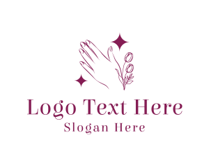 Massage - Hand Floral Sparkle logo design