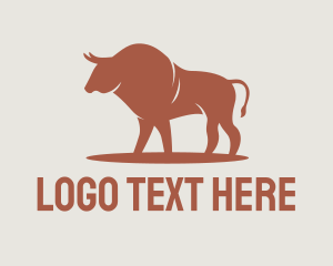 Bison - Bug Red Taurus Bull logo design