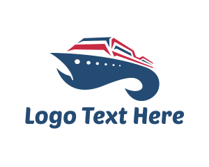 Ferry - Fish Cruise Ship logo design
