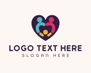 Foster - Parenting Family Heart logo design
