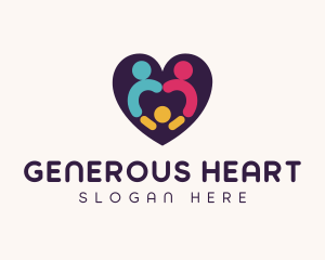 Parenting Family Heart logo design