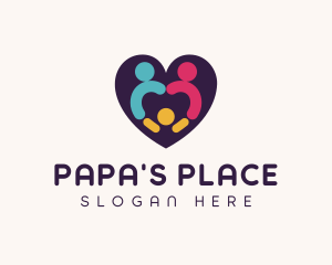 Father - Parenting Family Heart logo design