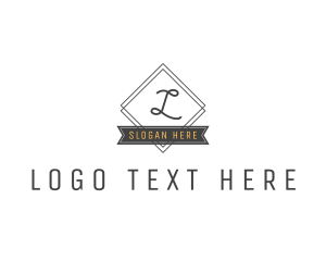 Ribbon - Minimalist Diamond Banner logo design