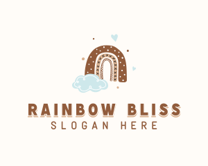 Boho Rainbow Cloud logo design