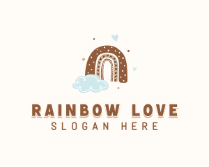 Boho Rainbow Cloud logo design