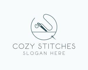 Quilting - Needle Sewing Handmade Sewing logo design