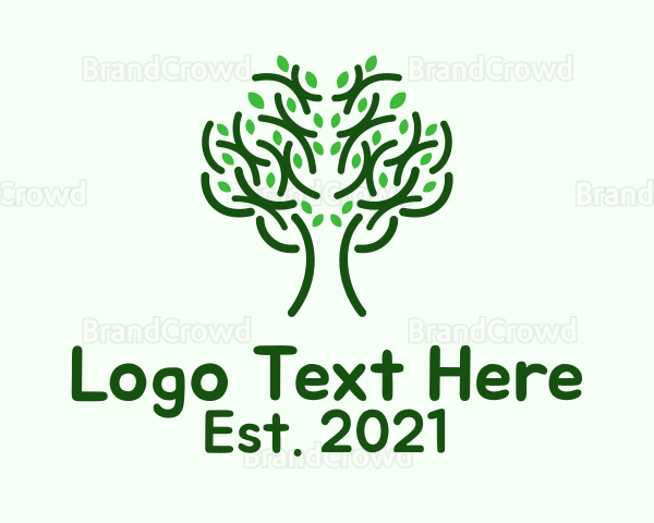 Symmetrical Tree Outline Logo