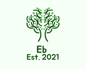 Herbal - Symmetrical Tree Outline logo design