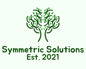 Symmetric - Symmetrical Tree Outline logo design