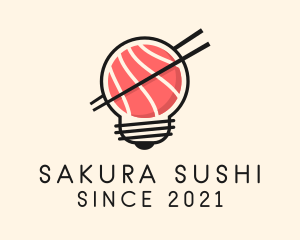 Japanese Sushi Bulb logo design