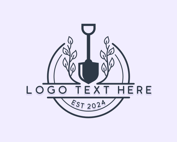 Shovel - Planting Gardening Landscaping logo design