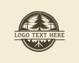 Pine Tree Woodworking Craft Logo