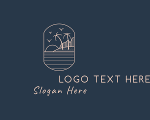 Beachside - Palm Tree Beach logo design