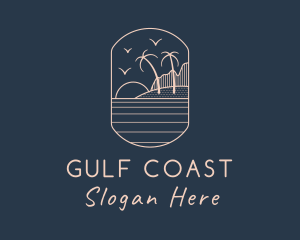 Palm Tree Beach logo design