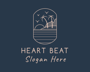 Palm Tree Beach logo design