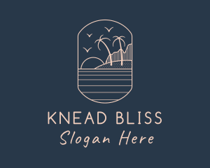 Palm Tree Beach logo design