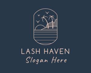 Palm Tree Beach logo design