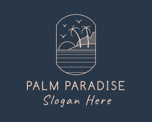 Palm Tree Beach logo design