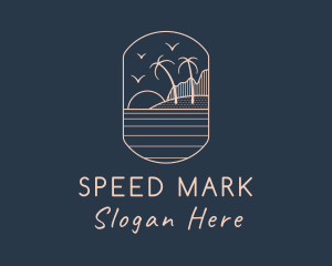 Palm Tree Beach logo design