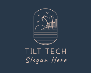 Palm Tree Beach logo design