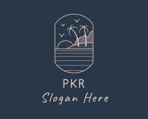 Palm Tree Beach logo design